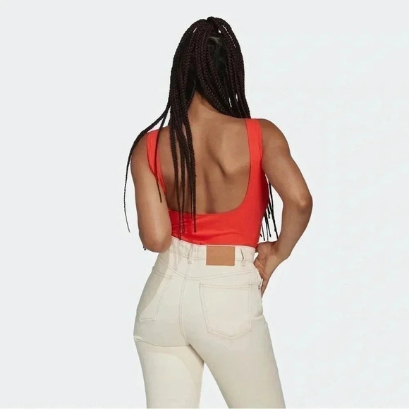 Adidas red ribbed bodysuit  XL - Picture 2 of 7